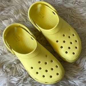 Yellow Platform Crocs Clogs Size 9